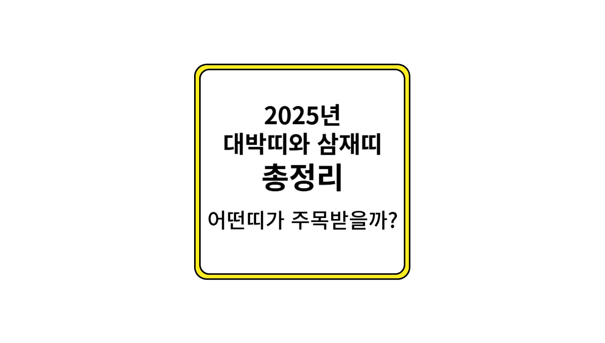 2025년 대박띠 삼재띠