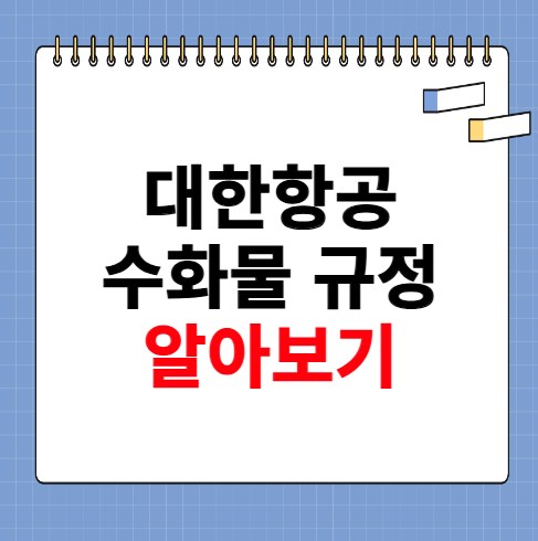 대한항공 수화물 규정 알아보기