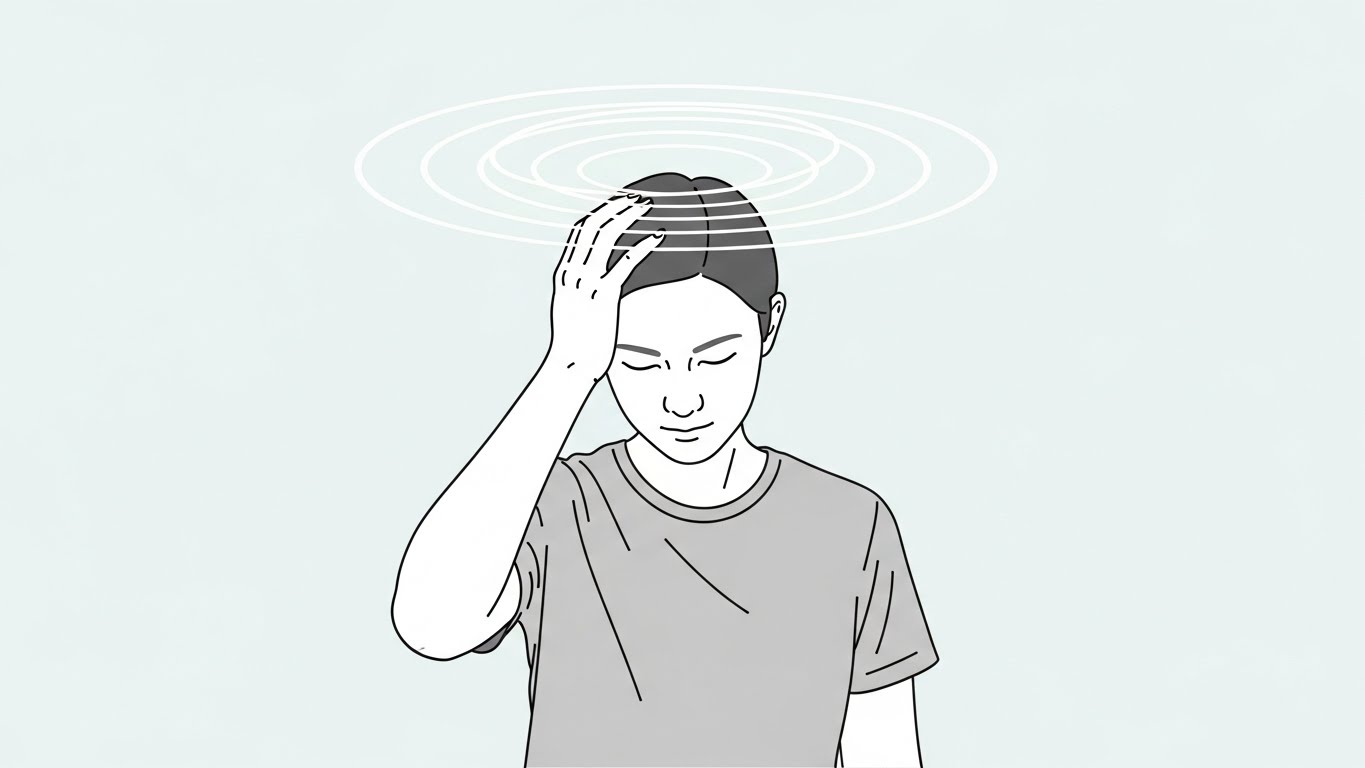 Illustration explaining common causes of sudden dizziness