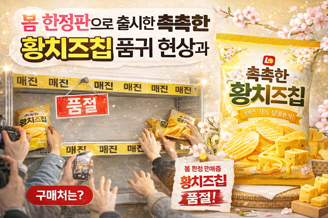 봄 한정판 출시 '촉촉한 황치즈칩' 품절 대란 이유, 구매처 총정리