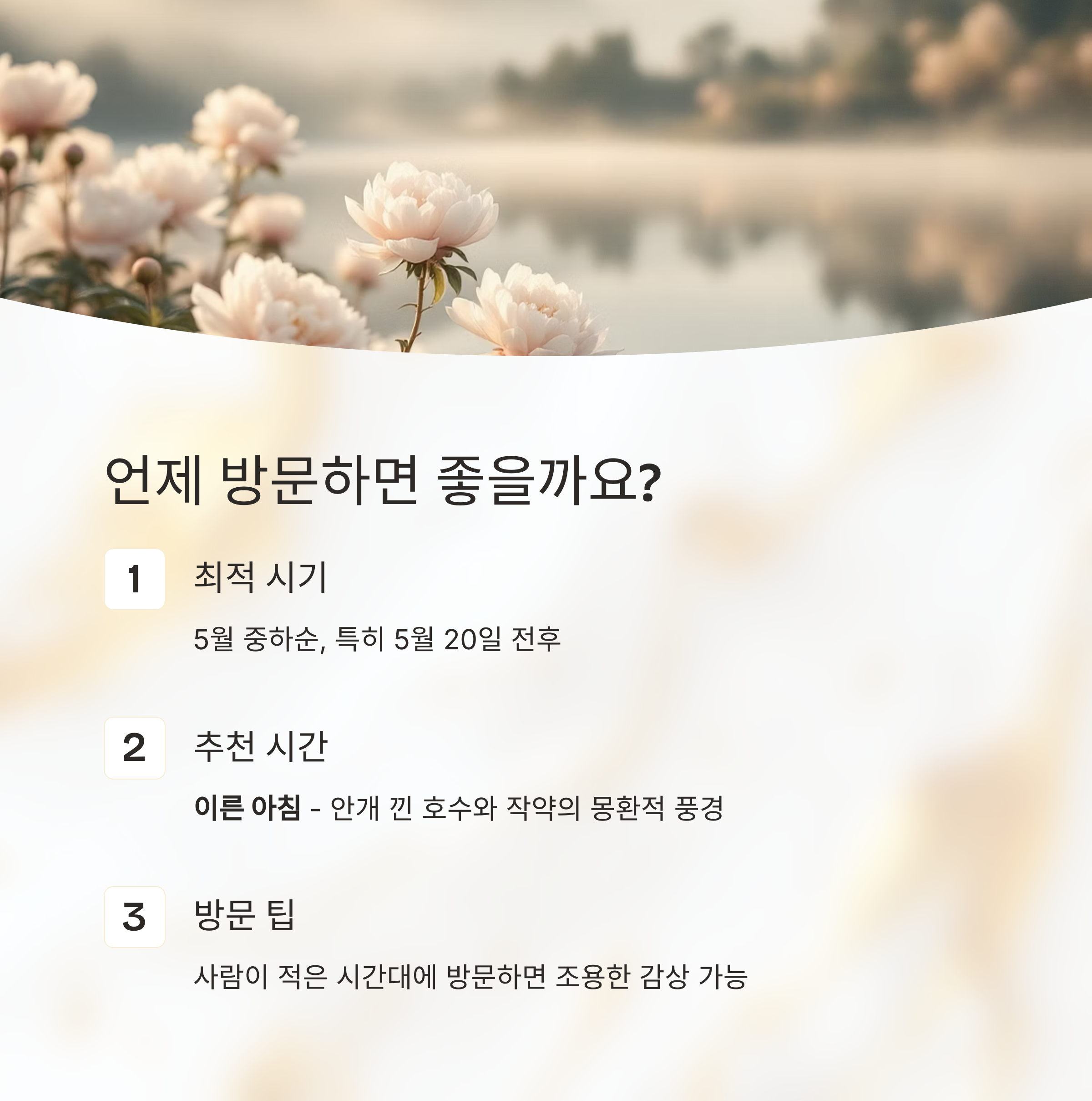 비밀의 정원, 임실 옥정호 작약꽃밭에서의 하루