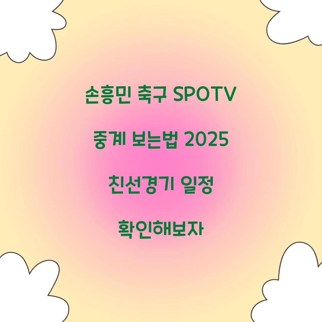 손흥민 축구 SPOTV 중계 보는법