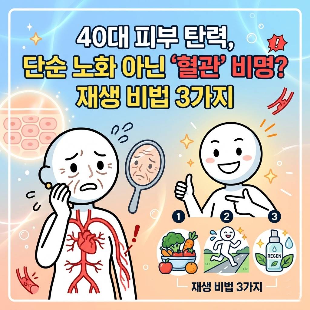 40대 피부 탄력, 단순 노화 아닌 '혈관' 비명? 재생 비법 3가지