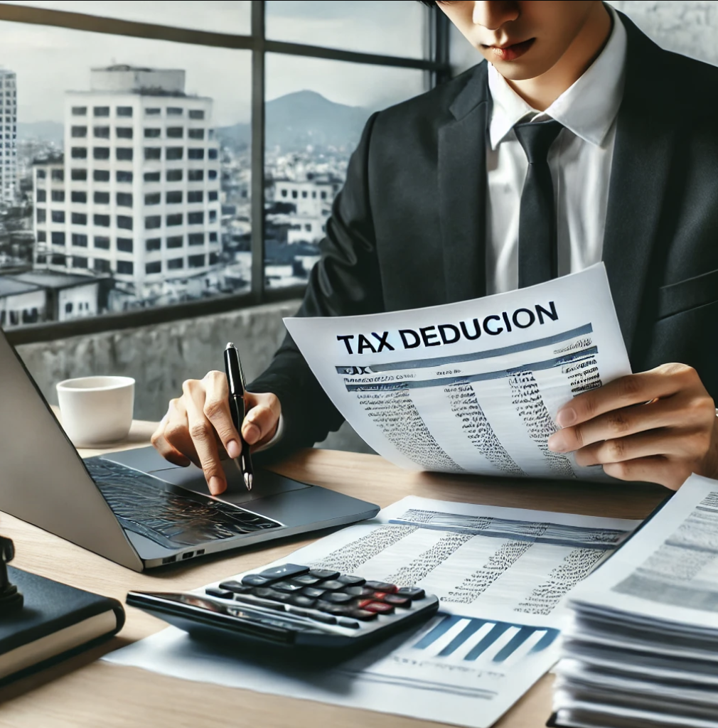 세금공재 서류 검토 중인 직장인