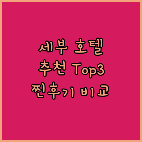 세부 호텔 추천 Top 3! 2024