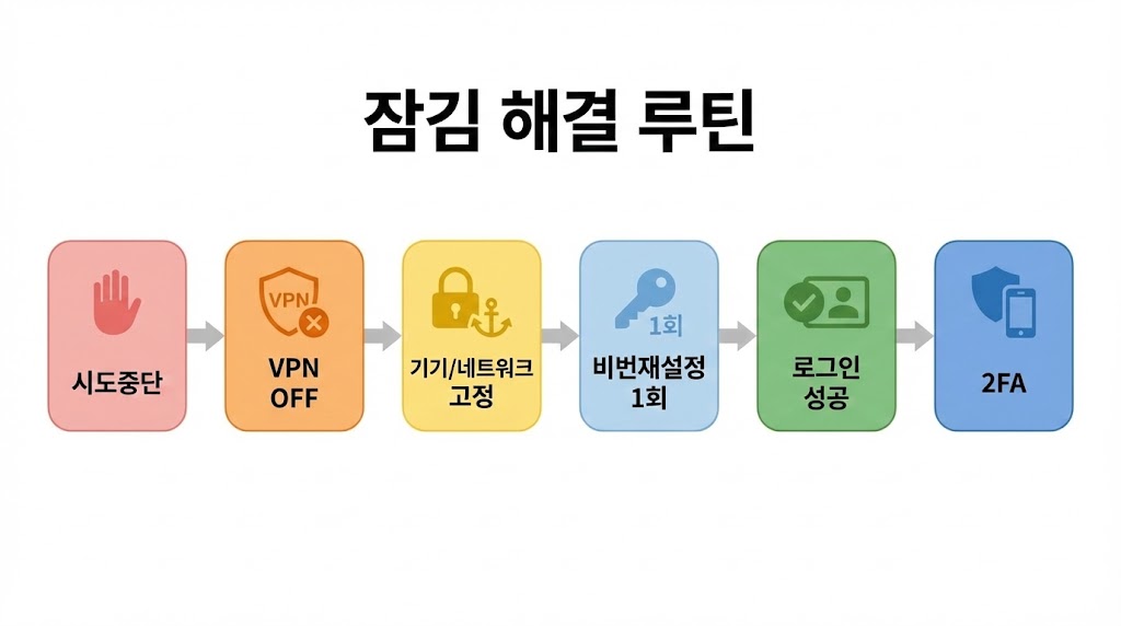 인스타 계정 잠김(비밀번호 오류/시도 과다) 2026: 풀리는 시간&middot;해결 루틴