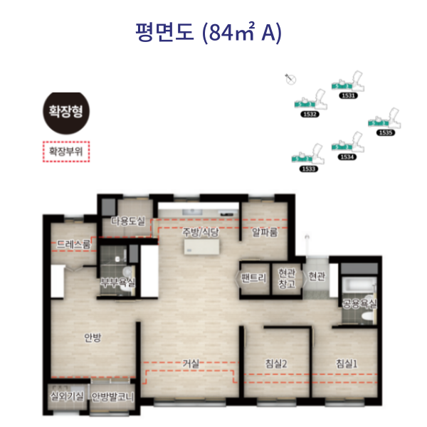 평택 고덕 예미지 평면도 84A