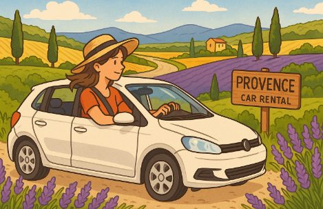 남프랑스에서 렌터카로 여행하는 모습