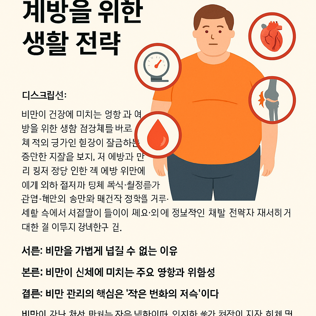 비만이 건강에 미치는 영향과 예방 방법