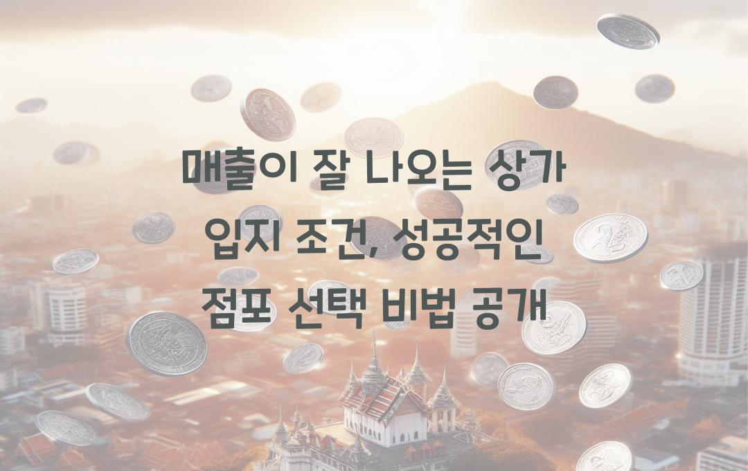 매출이 잘 나오는 상가 입지 조건 (성공적인 점포 선택법)