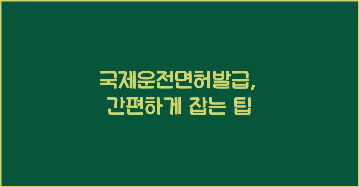 국제운전면허발급