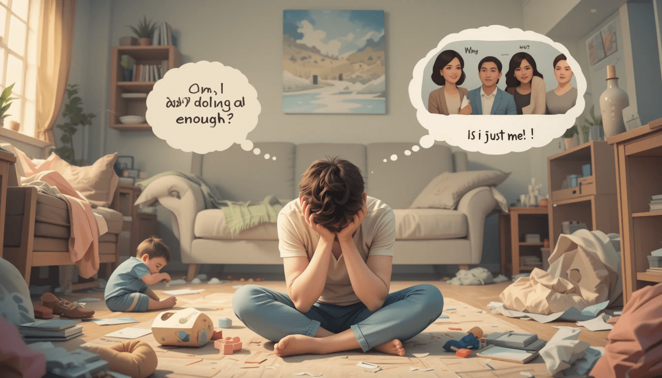 육아에 지친 부모 관련 사진