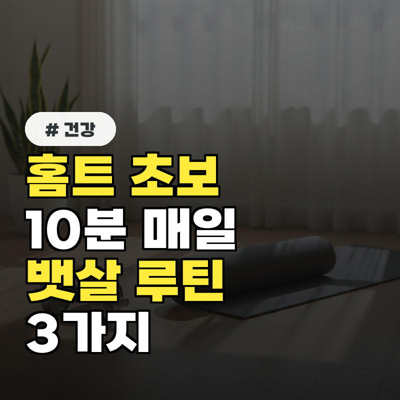홈트 초보를 위한 10분! 매일 하면 뱃살 빠지는 루틴 3가지