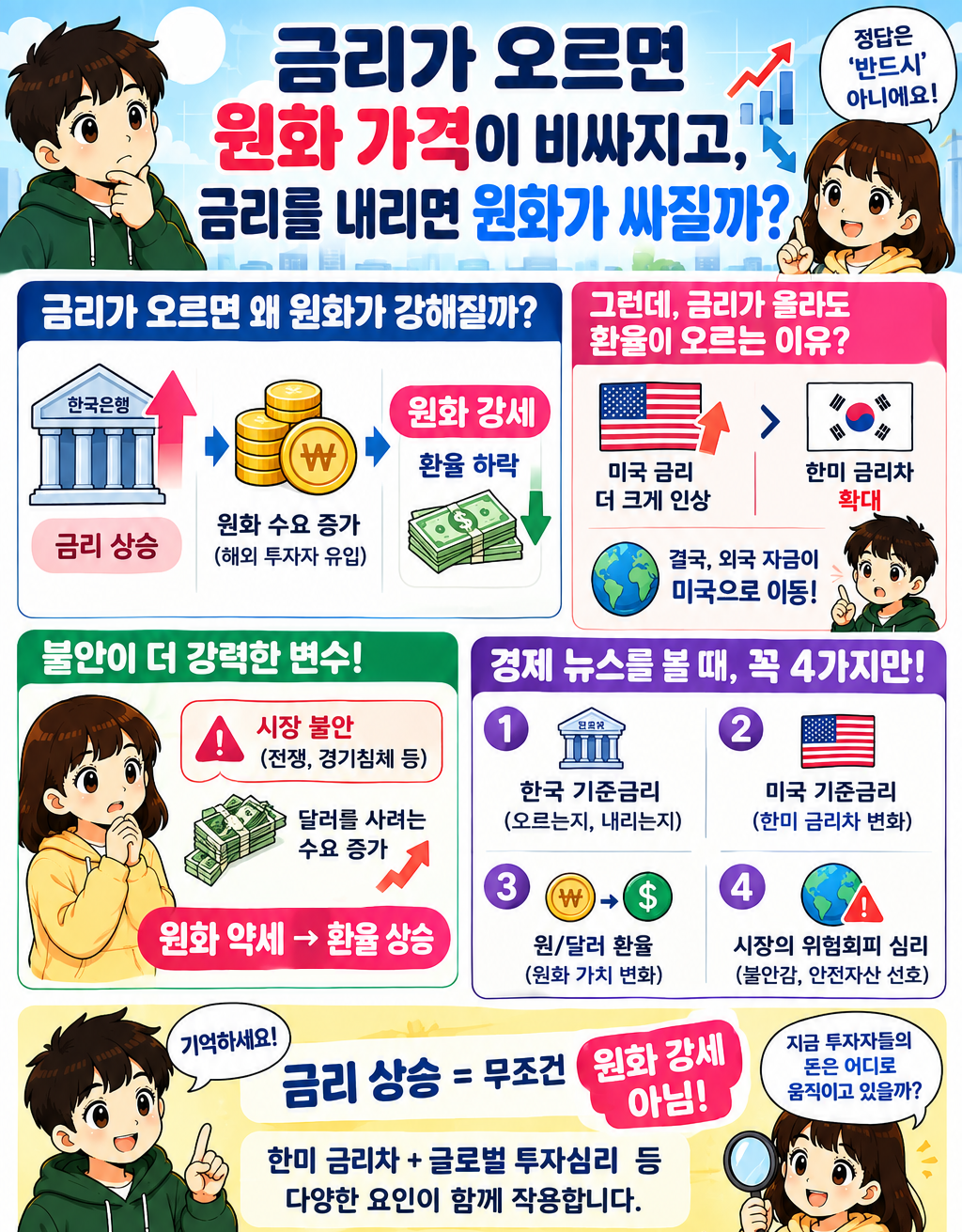 금리가 오르면 원화 가격이 비싸지고 금리를 내리면 원화가 싸질까