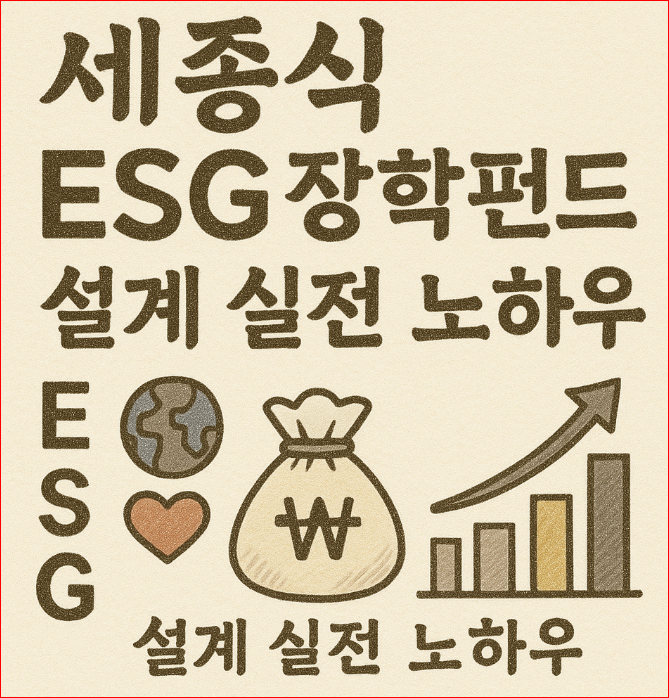 세종식 ESG 장학펀드 설계 실전 노하우