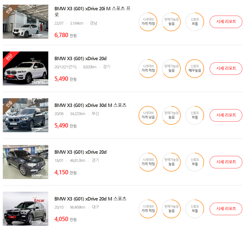 BMW-X3-중고차-가격