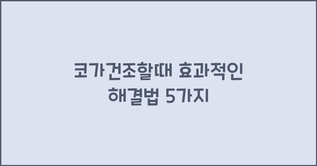 코가건조할때