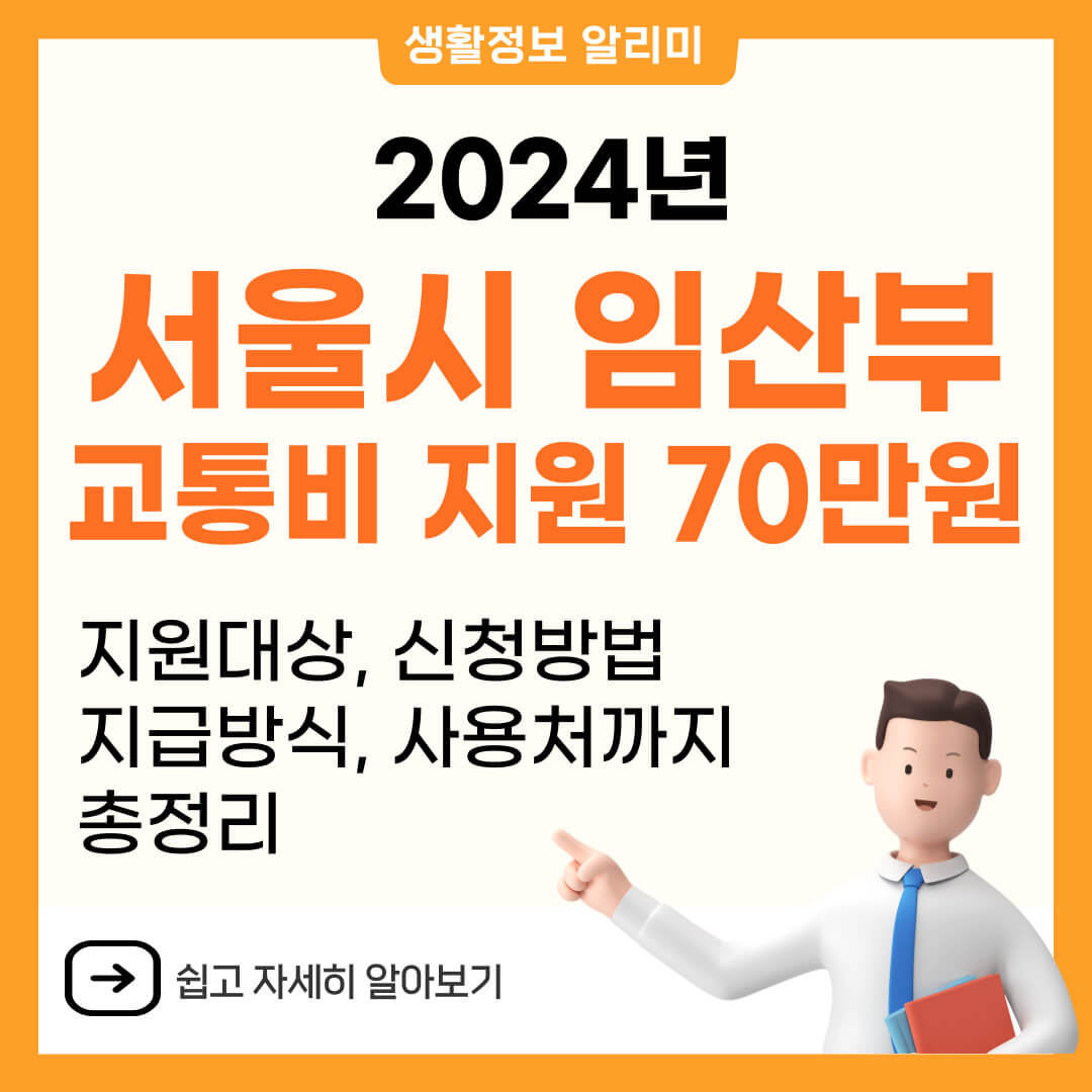 서울시 임산부 교통비 지원 신청대상 방법