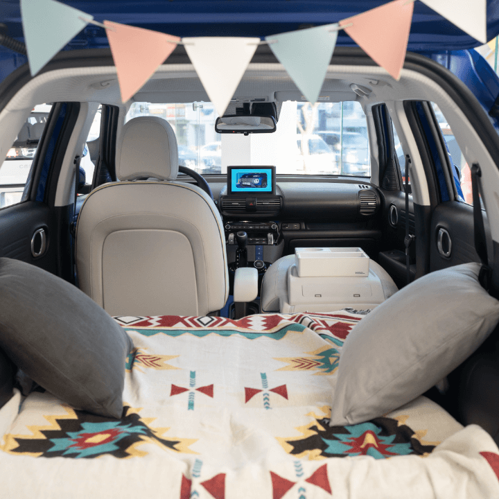 트렁크 쪽에서 바라본 캐스퍼 실내