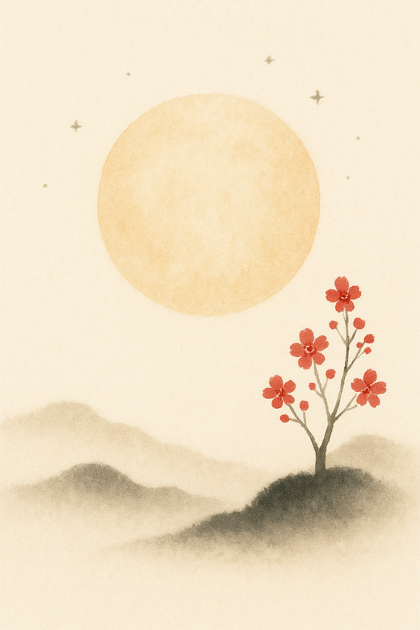 2026년 병오년 직전 기축월 을목일간 운세를 상징하는 겨울 흙 속 새싹 그림