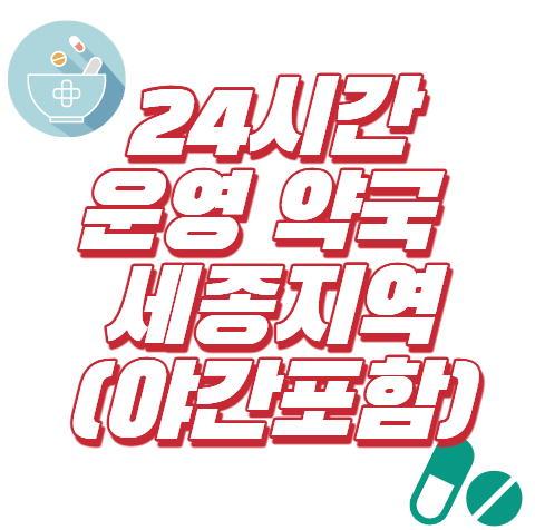 24시간 운영 약국 세종지역 야간포함