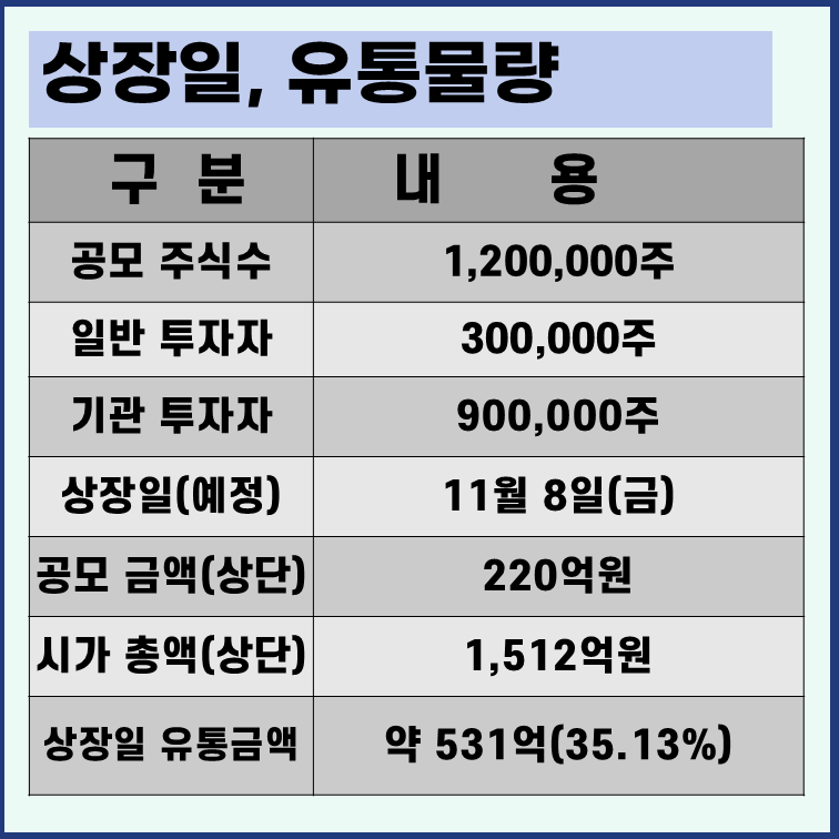 에어레인 유통물량 공모 규모