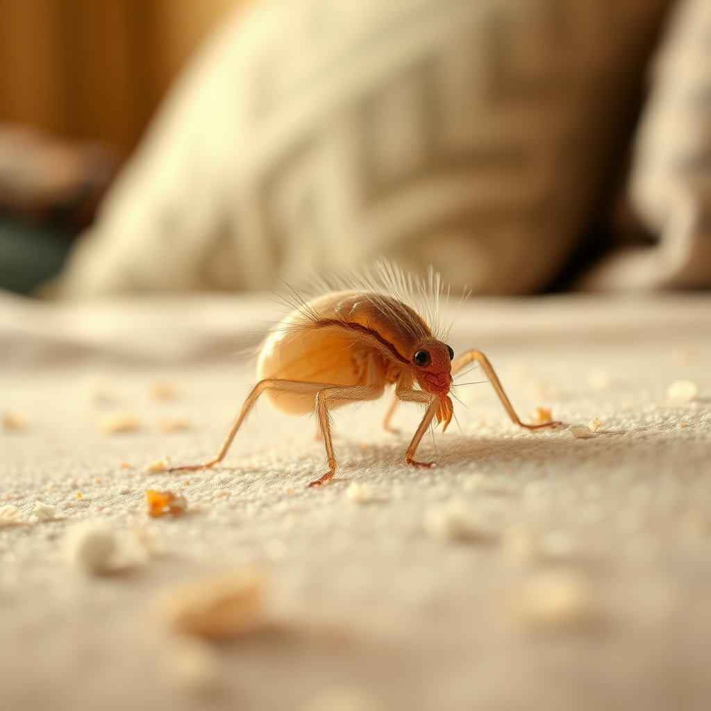 침대 위 먼지 다듬이 벌레