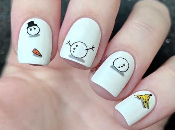 눈사람 네일아트 디자인