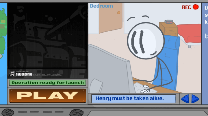 헨리스틱민3-비행선-잠입-플래시게임-메인-화면