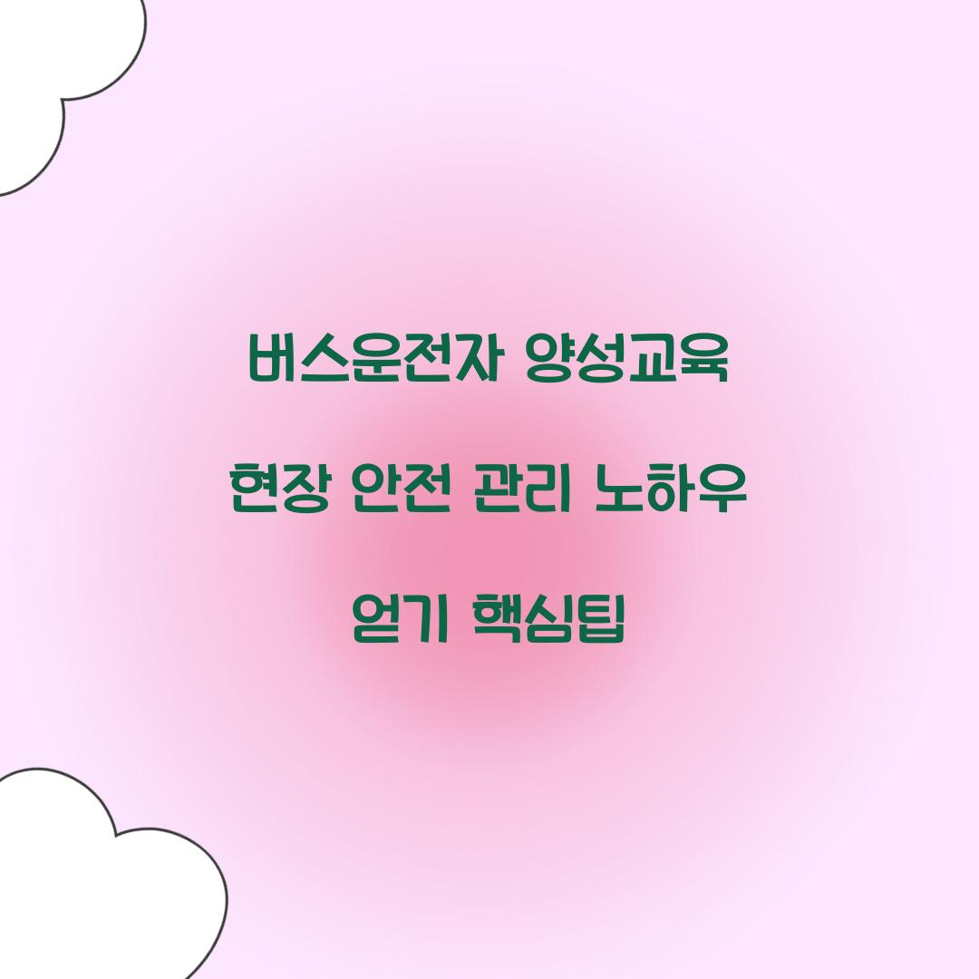 버스운전자 양성교육