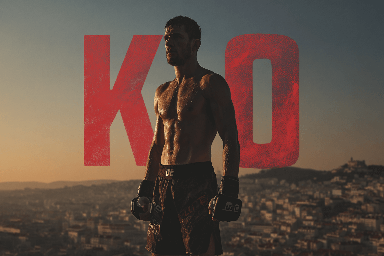 산-정상에-서-있는-파이터-이미지와-KO-로고