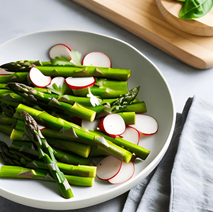 접시에 담긴 녹색채소