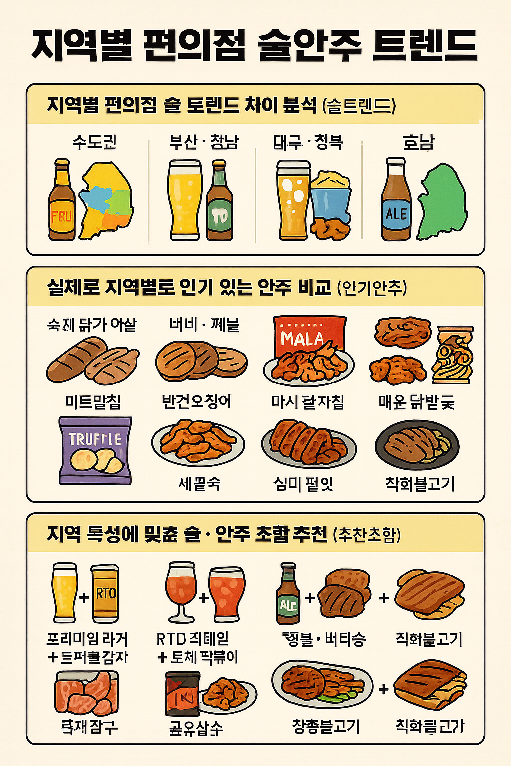 지역별 편의점 술안주