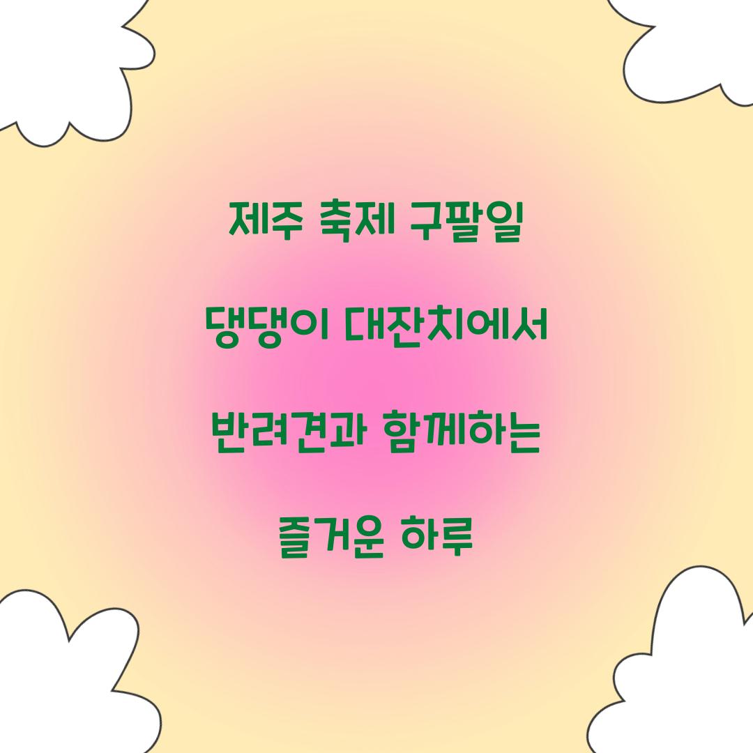 제주 축제 구팔일 댕댕이 대잔치