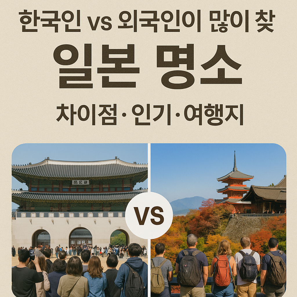 한국인 vs 외국인이 많이 찾는 일본 명소 (차이점, 인기, 여행지)