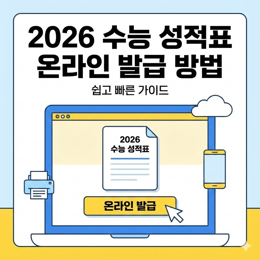 2026 수능 성적표 온라인 발급 방법, 지금 바로 확인하고 준비하세요