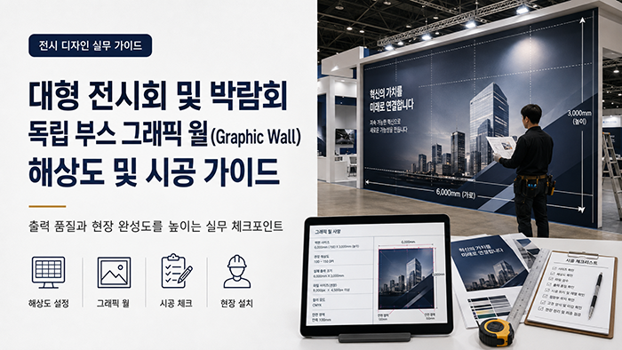 대형 전시회 및 박람회 독립 부스 그래픽 월(Graphic Wall) 해상도 및 시공 가이드