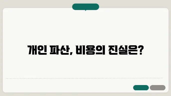 개인 파산 신청 비용