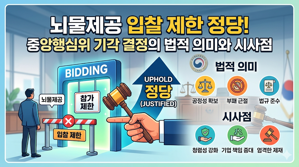 뇌물제공 입찰 제한 정당: 중앙행심위 기각 결정의 법적 의미와 시사점