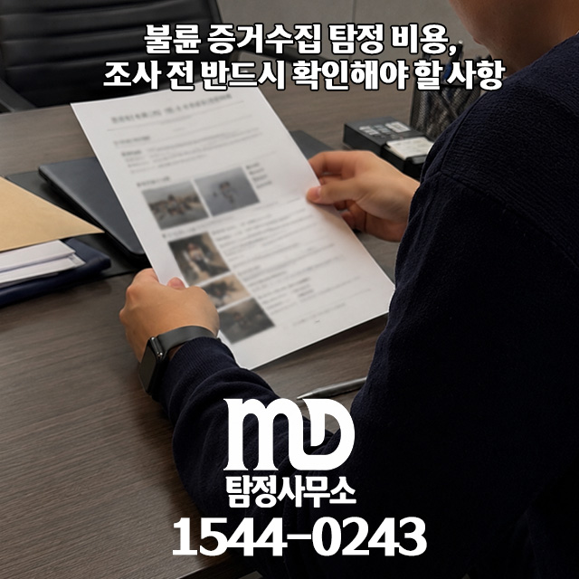 증거를 받은 엠디탐정 의뢰인
