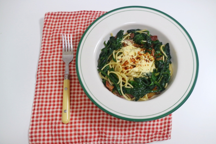 한국식 파스타 - 시금치 파스타 [출처 : 험나니의 푸드트립]