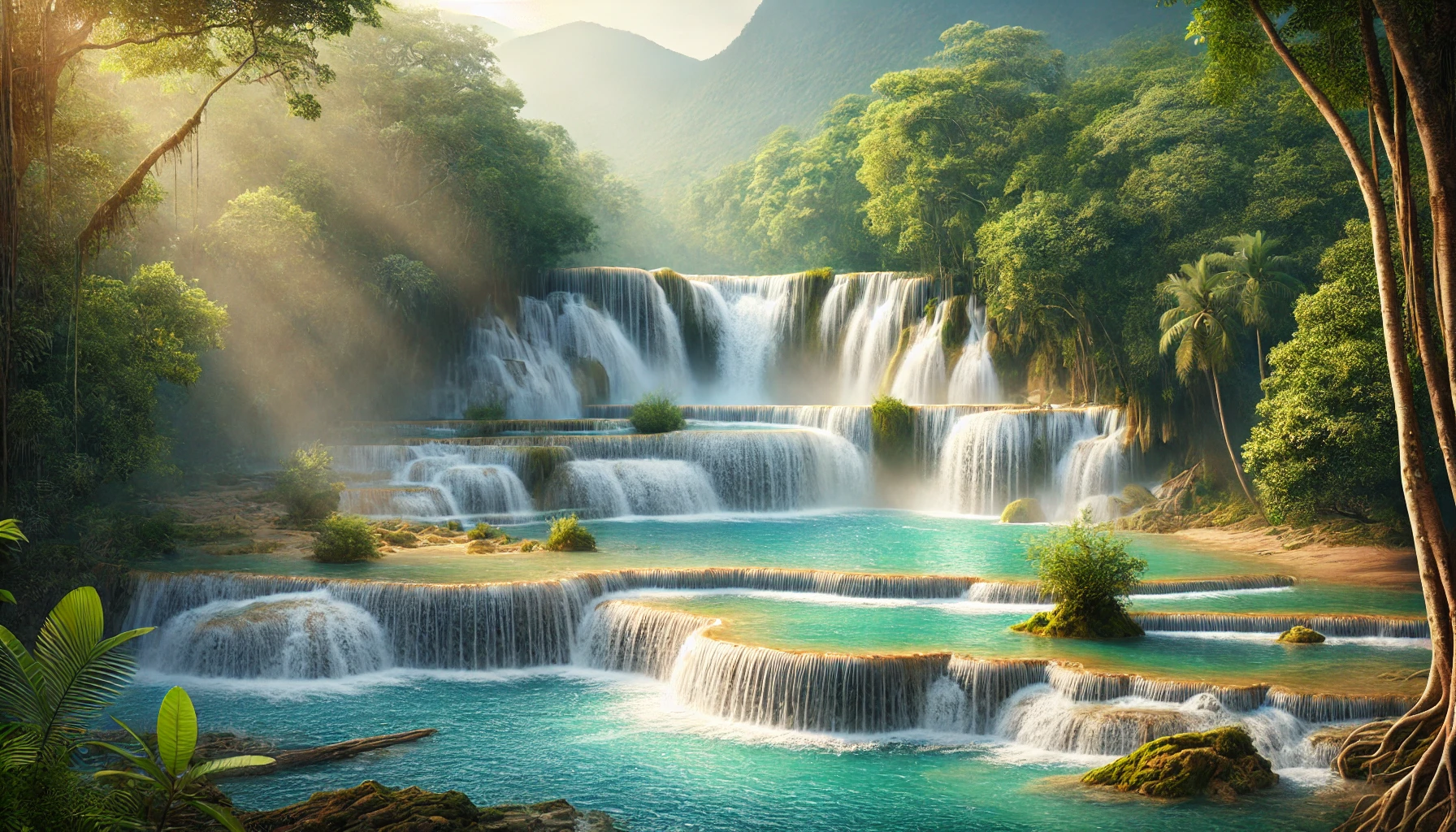 라오스 꽝시 폭포