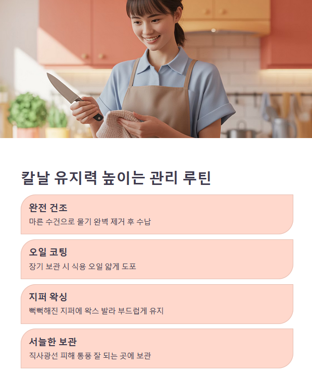 칼가방 관리 및 칼날 유지력 높이는 방법