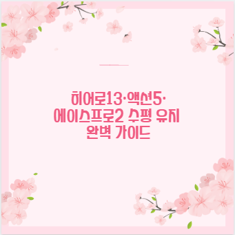 히어로13&middot;액션5&middot;에이스프로2 수평 유지 완벽 가이드