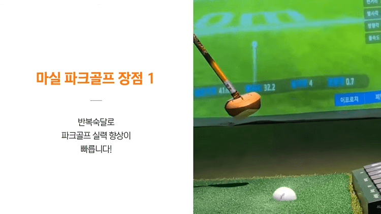 실내 스크린 파크골프 (마실파크골프) 장점