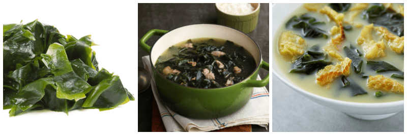 미역, 소고기 미역국, 황태 미역국 사진