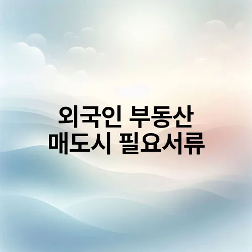 외국인 부동산 매도시 필요서류