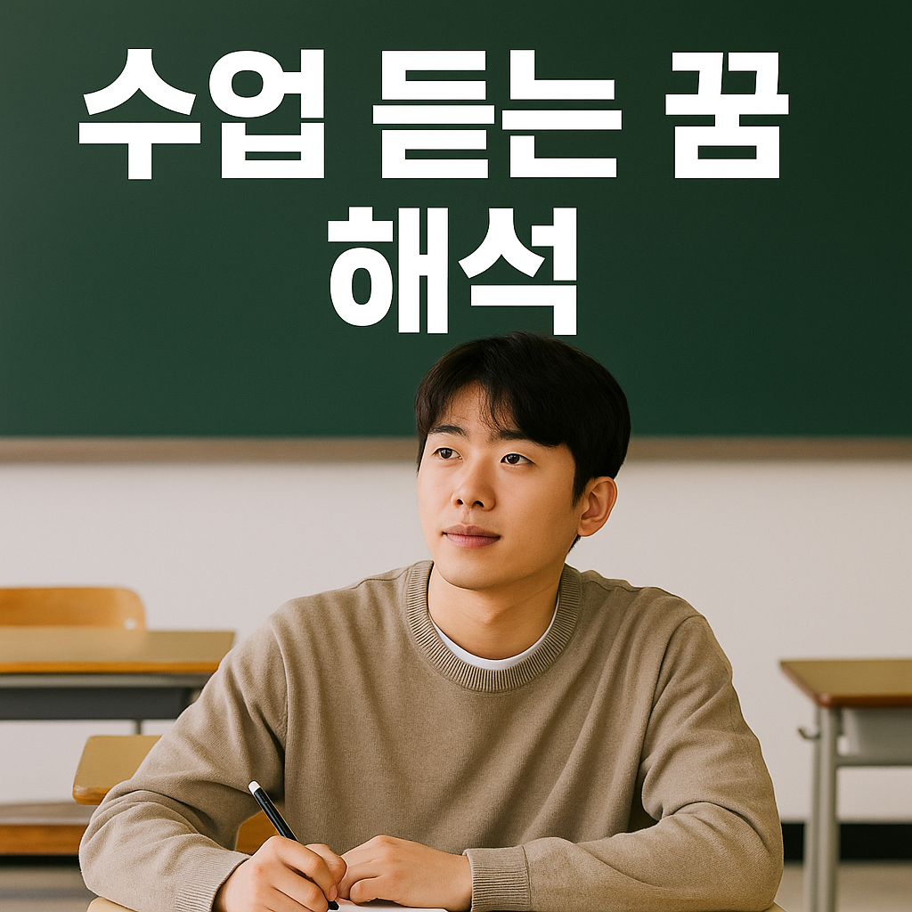 수업 듣는 꿈 해석 – 교실에서 노트를 펴고 수업에 집중하는 표정의 한국 남성 학생