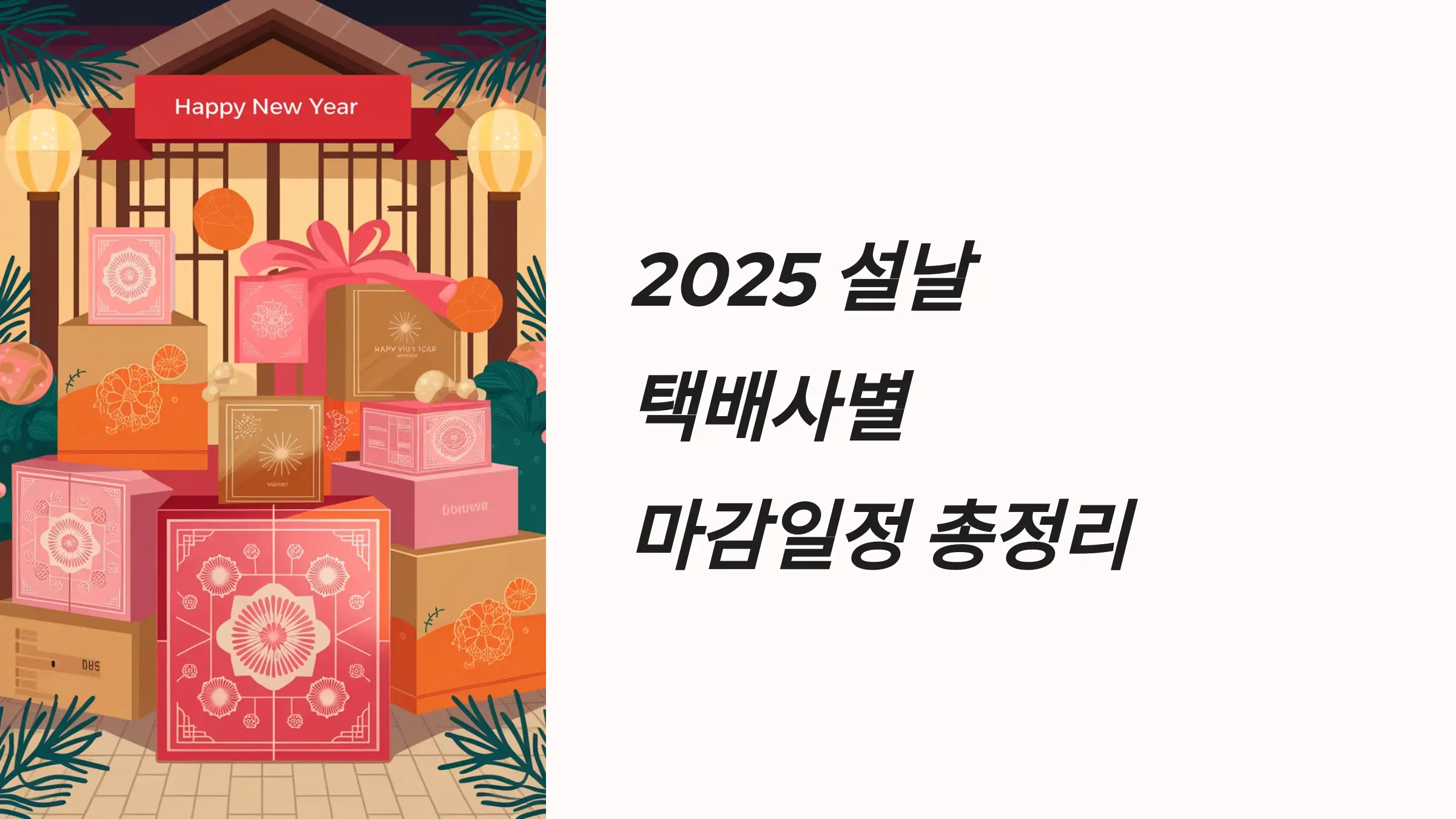2025 설날 택배 마감일정, 배송재개, CJ대한통운, 롯데택배, 한진택배, 우체국택배, 로젠택배
