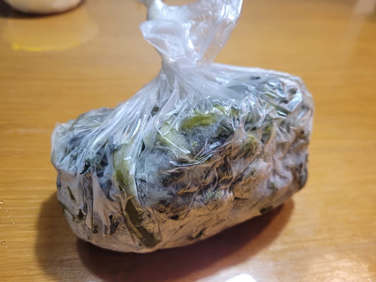 냉동 시래기 상태